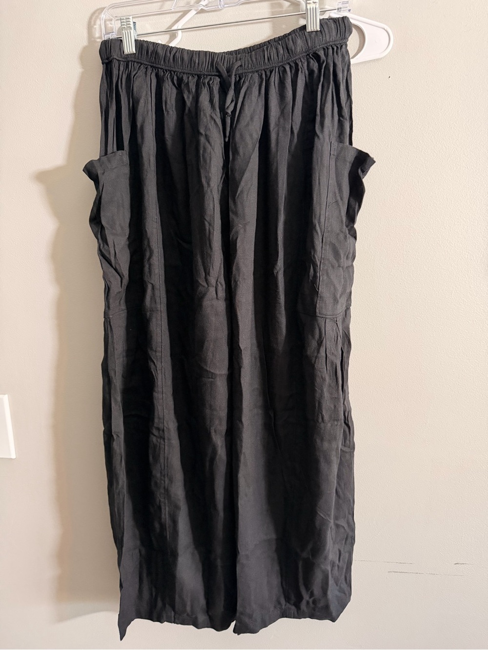 Free People Black Quinn Wide-Leg Drawstring Pants Size M - Picture 3 of 10